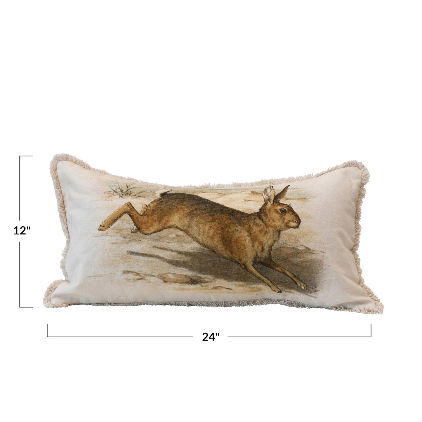 Rabbit 24" x 12" Lumbar Pillow