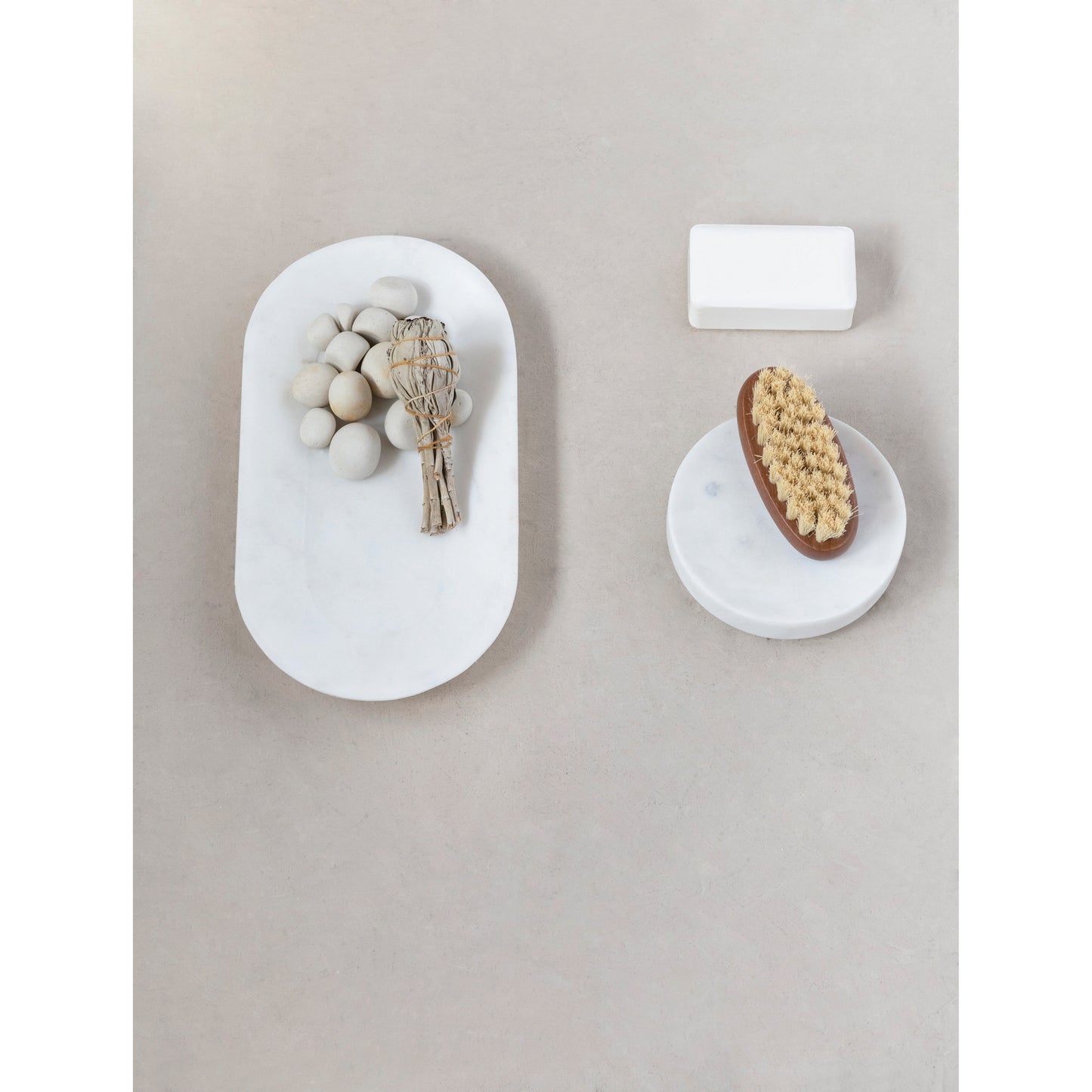 5" Round White Marble Soap Dish