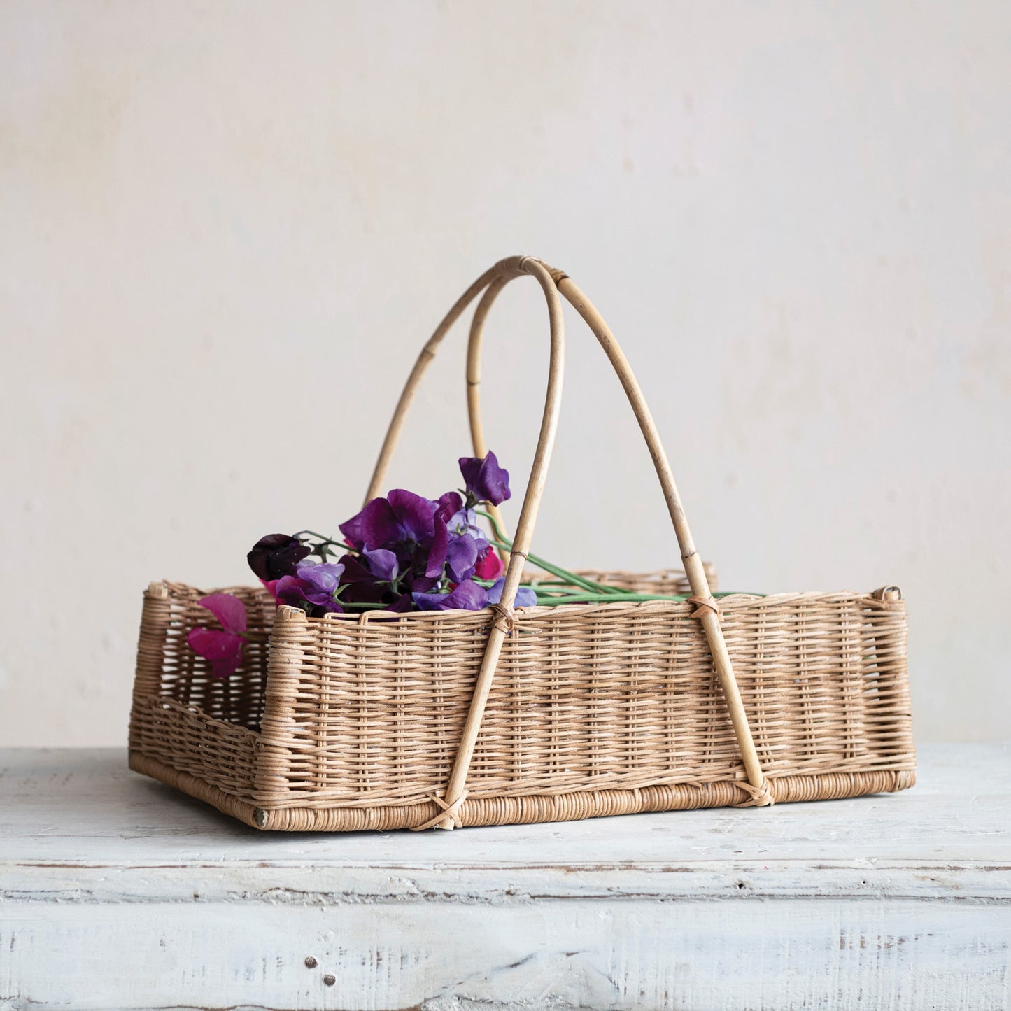 Hand-Woven Rattan Basket