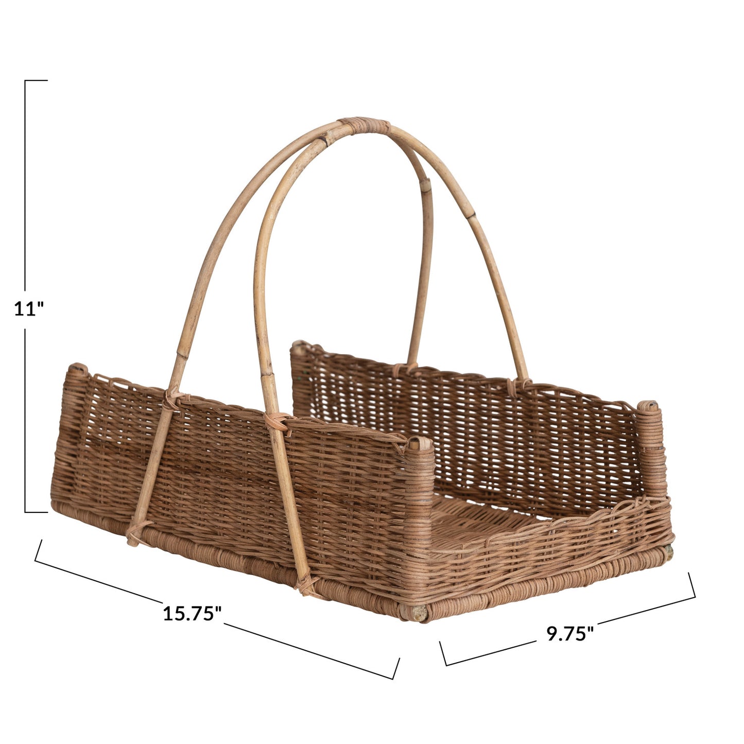 Hand-Woven Rattan Basket