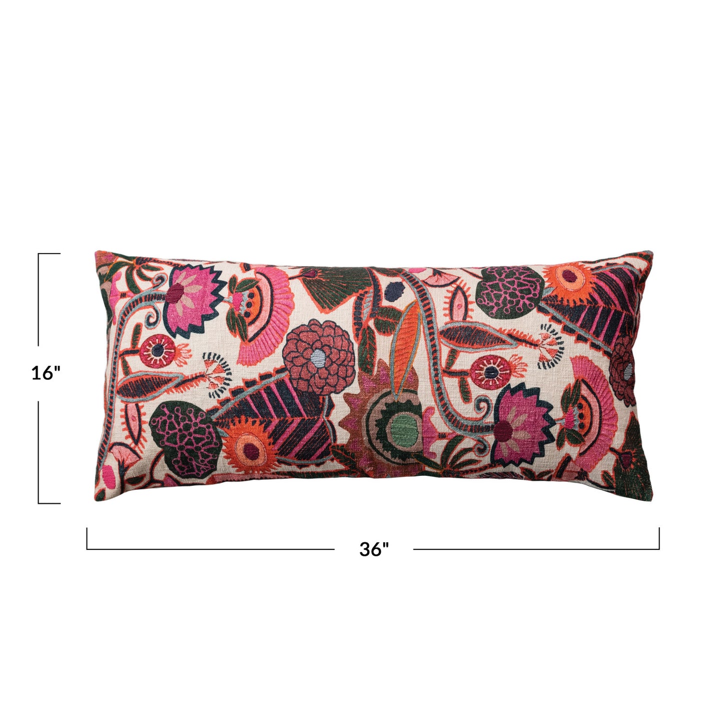 Cotton Slub Embroidered Pillow