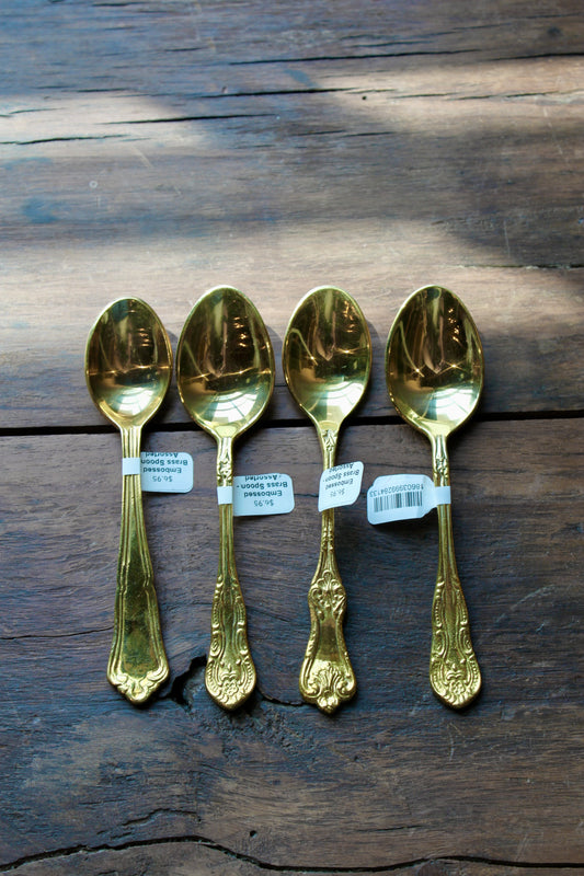 Embossed Brass Spoon - Assorted