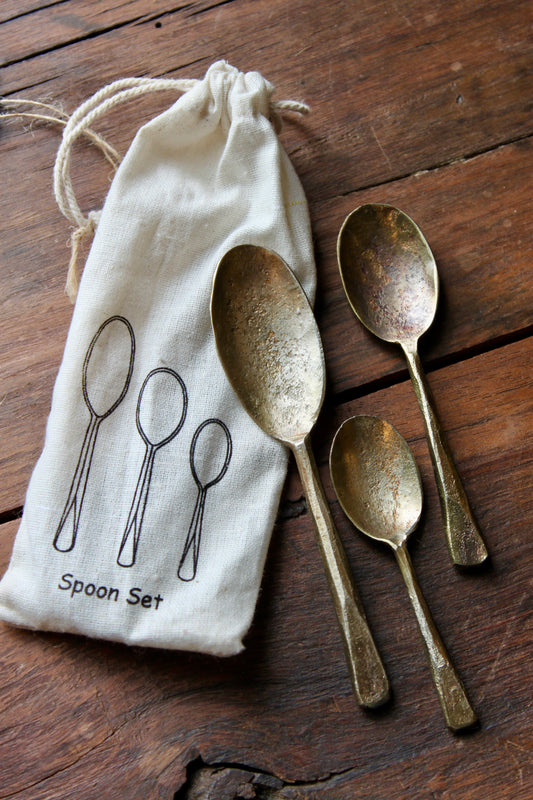 Hand Forged Iron Spoons (Set of 3)
