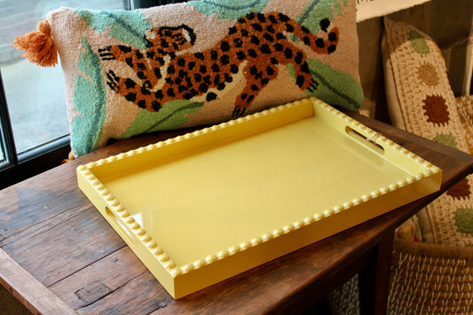 Yellow Tray w/ Hobnail Edge & Handles
