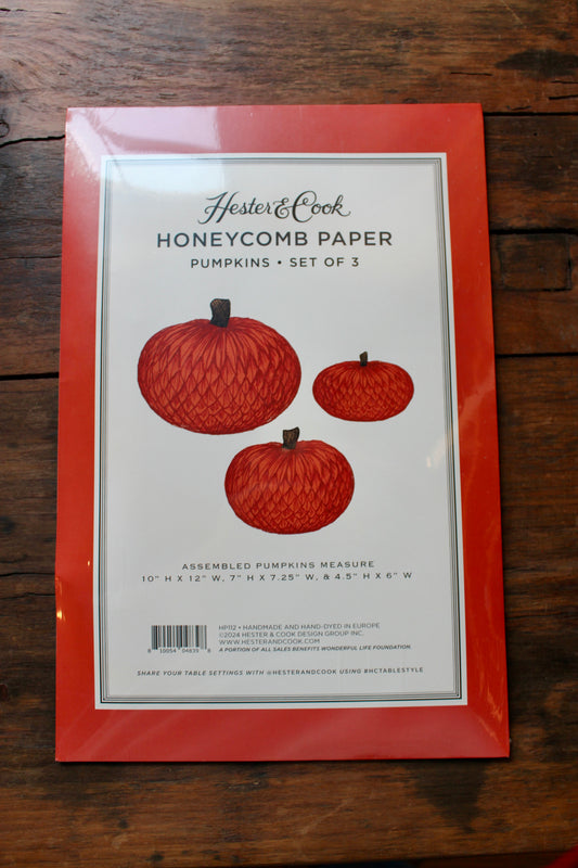 Honeycomb Pumpkins Set of 3