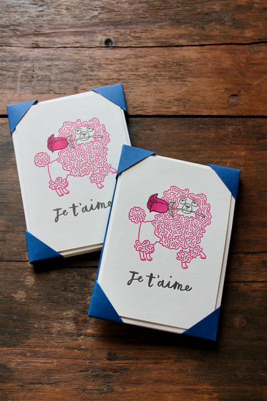 Poodle Je T'aime (5-Pack) Notelet Cards