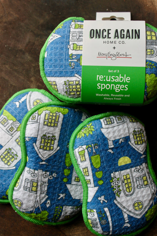 Reusable Sponges (Set of 3) - ME Twilight Cottages: Denim
