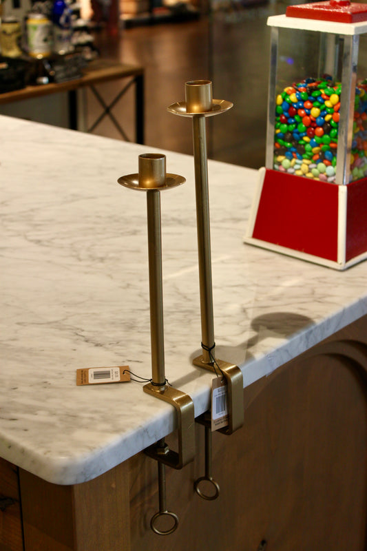 Metal Mantel Taper Holder w/ Adjustable C-Clamp