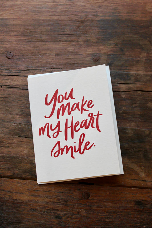 Heart Smile - Letterpress Love Greeting Card