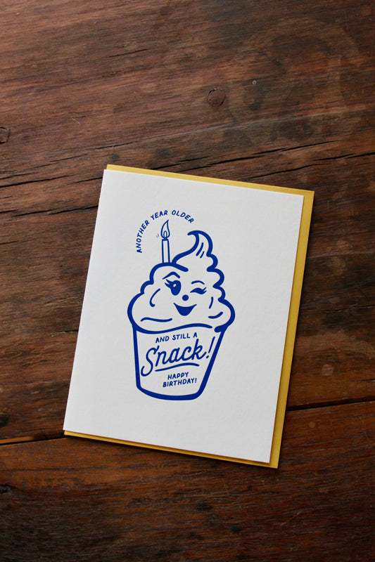 Snack - Letterpress Birthday Greeting Card
