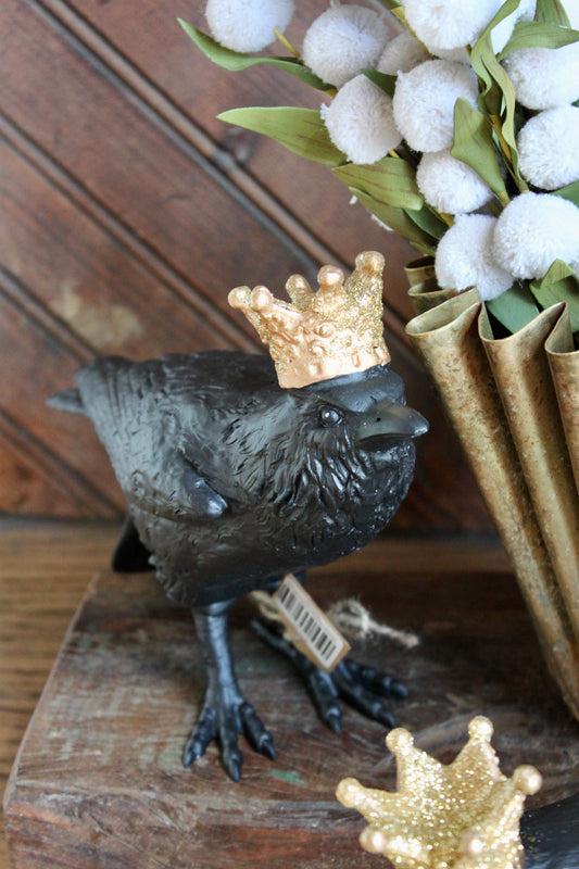 Black Resin Crows w/ Crown