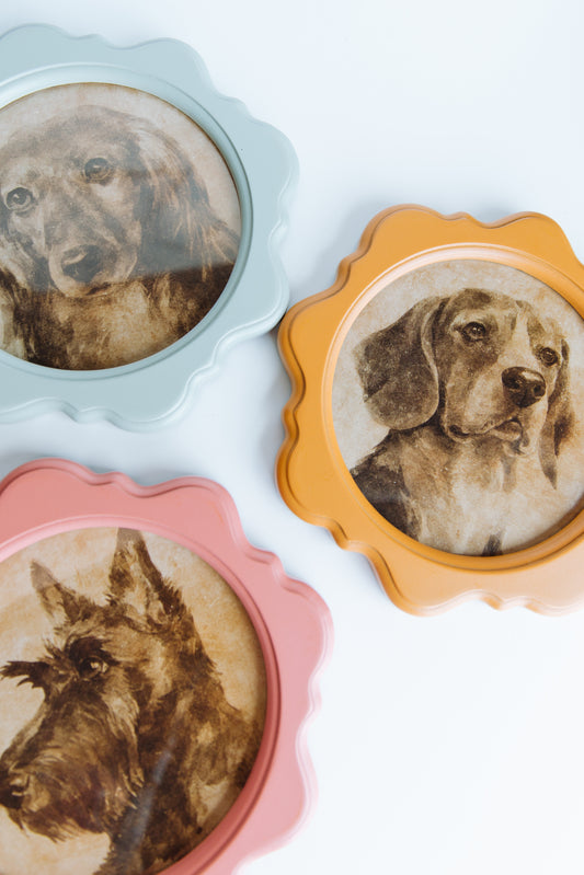 Vintage Reproduction Framed Dog Art