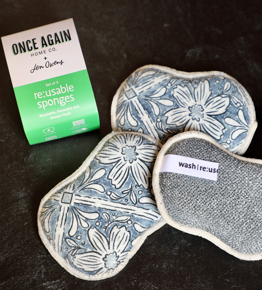 Reusable Sponges (Set of 3) - Jen Owens Fabrique: Majolica Blue