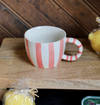 10 oz. Hand-Painted Stoneware Striped Mug