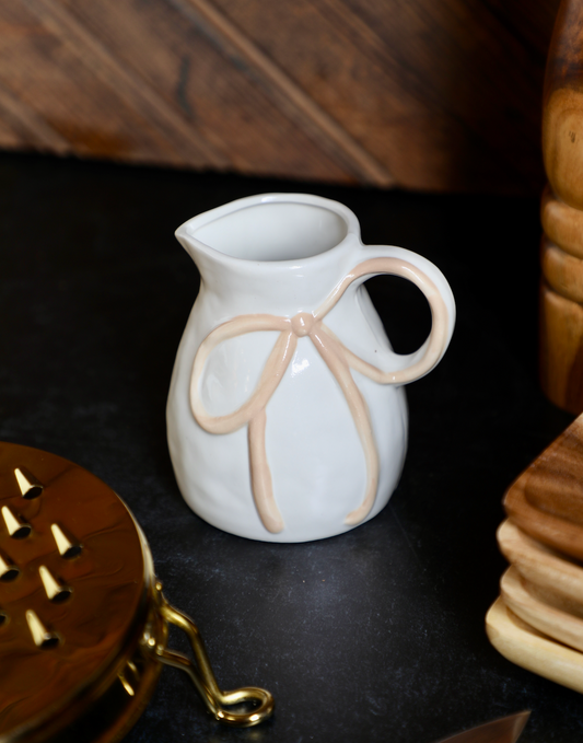 Stoneware Creamer with Bow Handle