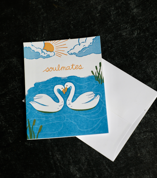 Swan Soulmates Love Card
