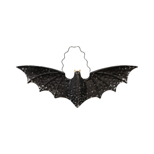 Metal Bat Wall Décor with Hanger, Distressed Finish, Black