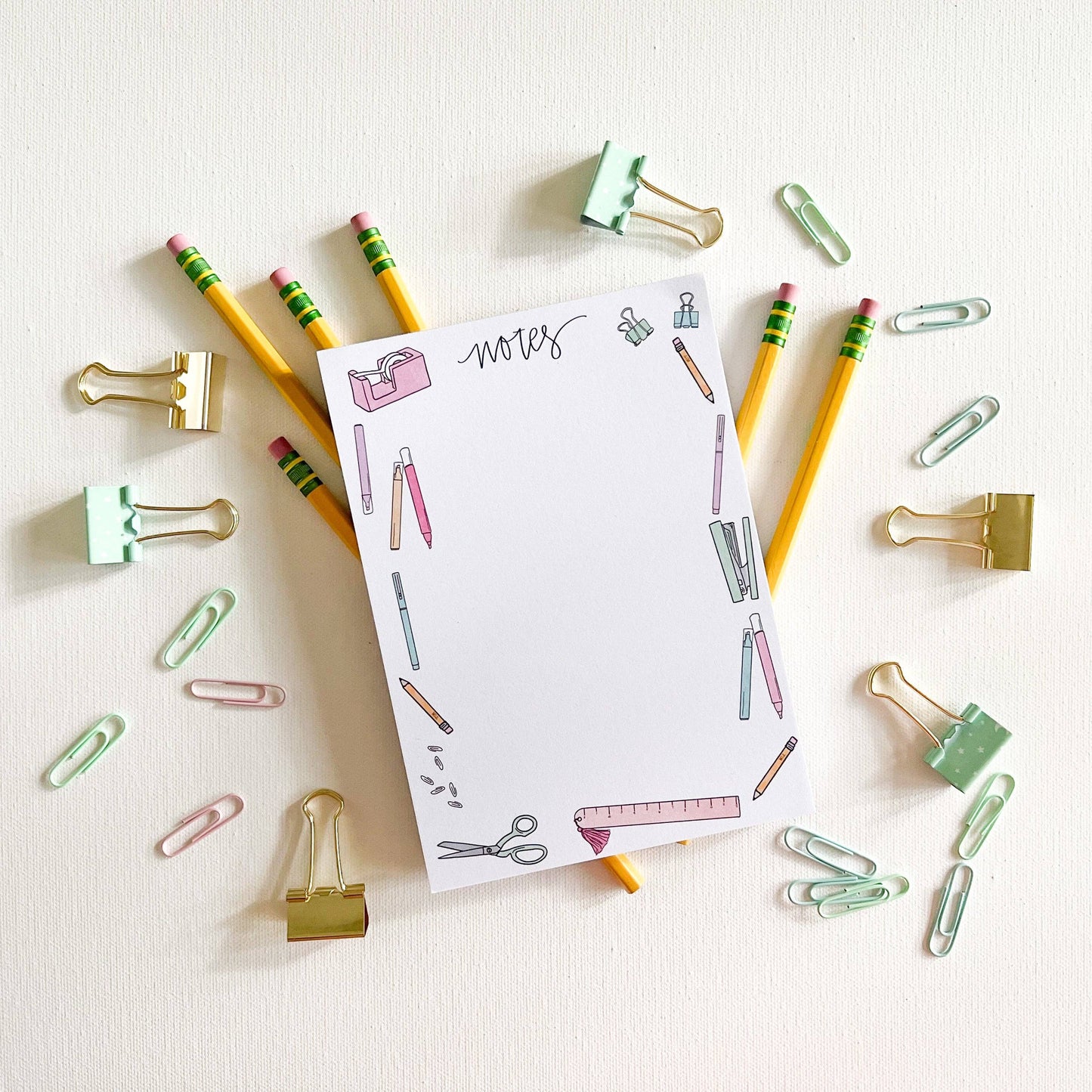 School supplies notepad