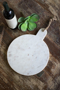 Round Marble Cutting Board with Jute Hanger