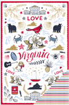 Double Sided Virginia Love Tea Towel