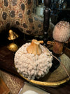 Bouclé/Velvet Pumpkin w/ Wood Stem (Small)