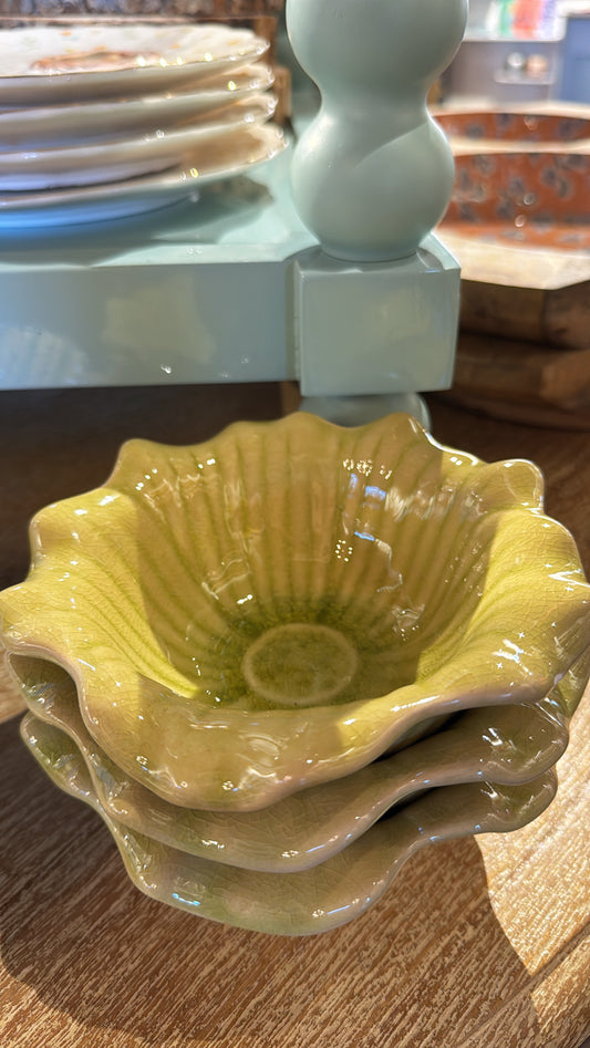 Debossed Stoneware Flower Bowl
