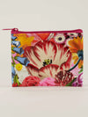 Coin pouch by Blue Q with a busy floral pattern.