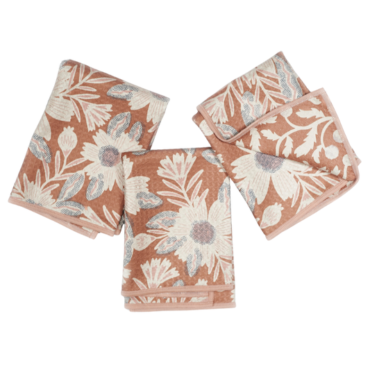 Mighty Mini Towel (Set of 3) Reversible - Jen Owens Pauline: Pecan
