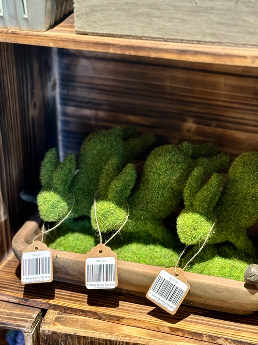 5" Moss Bunny Standing on Front Feet
