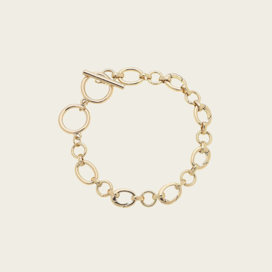 Sasha Toggle Charm Bracelet Base in Shiny Gold