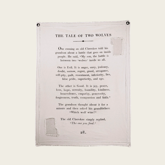 Canvas Wall Hanging - Tale of Two Wolves