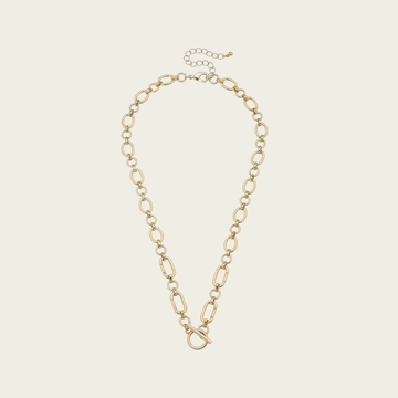 Sasha Toggle Front Charm Necklace Base in Shiny Gold