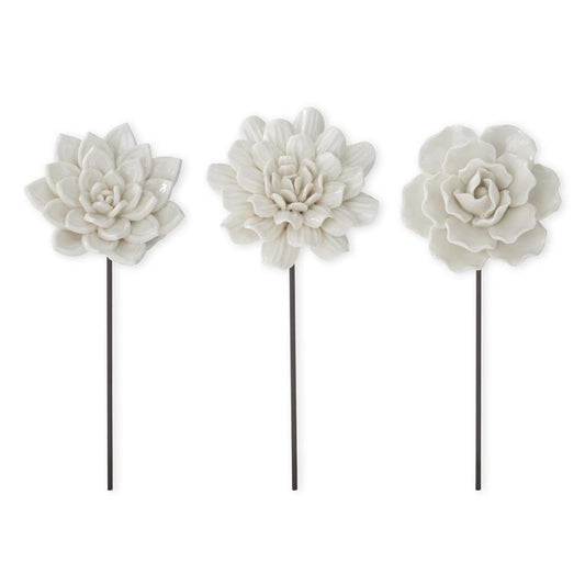 Asst. White Resin Flower Pick