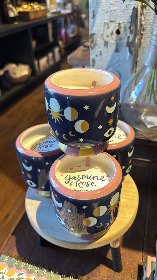 Jasmine Moon Phases Ceramic Candle