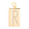 Rectangle Sparkle Letter Charm