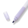 Lavender highlighter from Solstice, shown with its cap off on a white background.