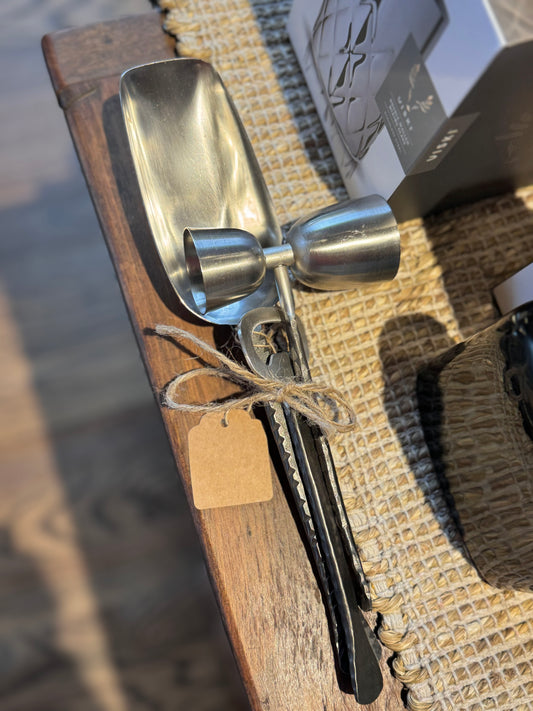 Hatch Pattern Stainless Steel Bar Tools Set