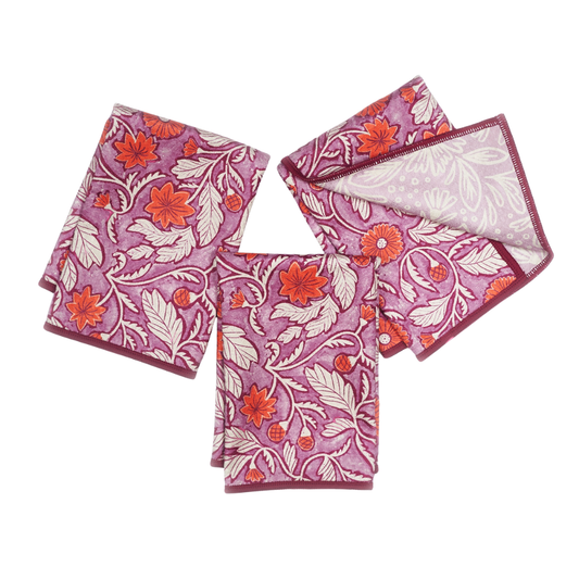 Mighty Mini Towel (Set of 3) Reversible - Jen Owens Manuette: Beet Red