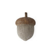 Decorative acorn with knitted pattern on a white background