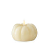 Ivory wax LED pumpkin by Lights4fun with a flickering, illuminated top.