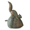 Resin patina copper squirrel by SPI Home perched atop an acorn, showing weathered bronze texture.
