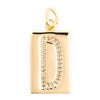Rectangle Sparkle Letter Charm
