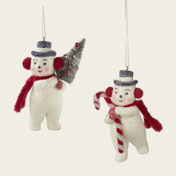 Glittered Snowman Ornament