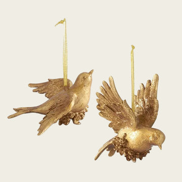 Gold Leaf Bird Ornament