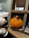 Bouclé/Velvet Pumpkin w/ Wood Stem (Small)