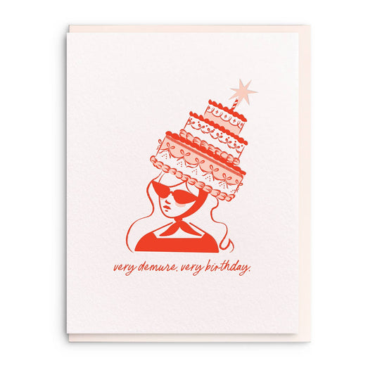 Very Demure Birthday - Letterpress Birthday Greeting Card