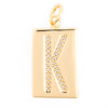 Rectangle Sparkle Letter Charm