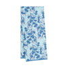 Blue "Anywhere Towel" with blueberry print from Coterie, features a white leaf pattern.