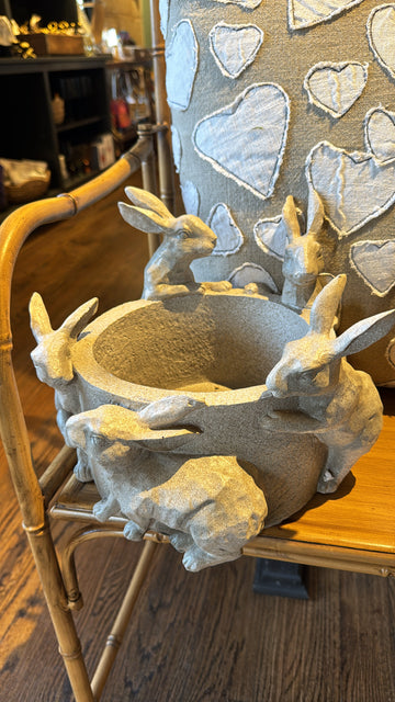 Resin Rabbit Planter