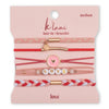 "Love" Pink Hearts Hair Tie Bracelets: Medium